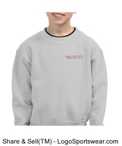 Team Velocity 7.75 ounce Youth Crew Neck Sweatshirt Design Zoom