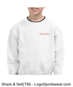 Team Velocity 7.75 ounce Youth Crew Neck Sweatshirt Design Zoom